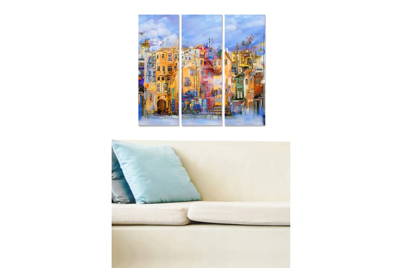Fototapet City 3 stk Flerfarvet - 22x05 cm - Boligtilbehør - Billeder & kunst - Billeder på lærred