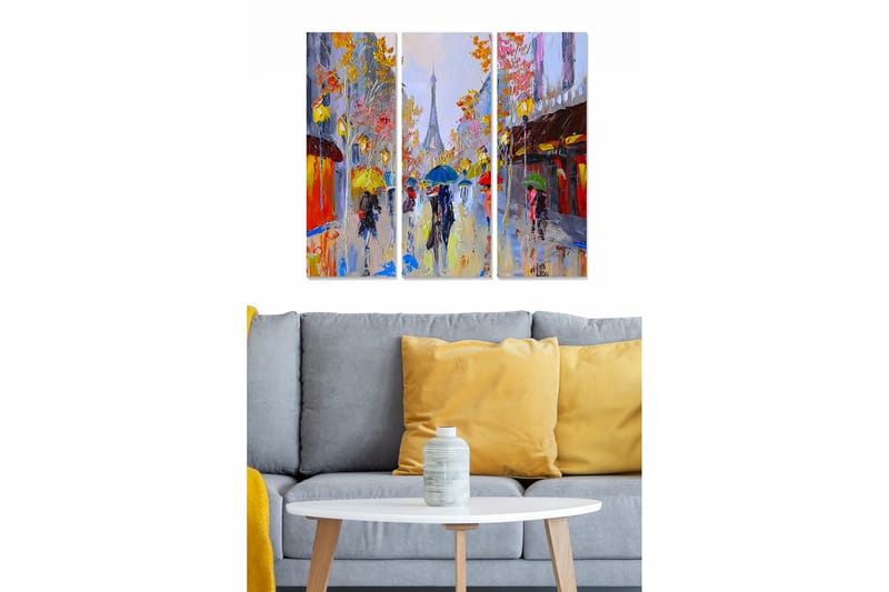Fototapet City 3 stk Flerfarvet - 22x05 cm - Boligtilbehør - Billeder & kunst - Billeder på lærred