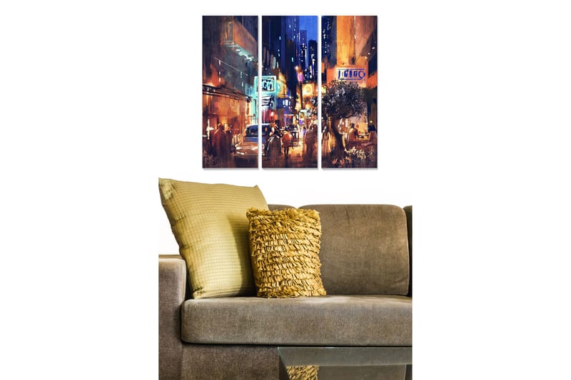 Fototapet City 3 stk Flerfarvet - 22x05 cm - Boligtilbehør - Billeder & kunst - Billeder på lærred