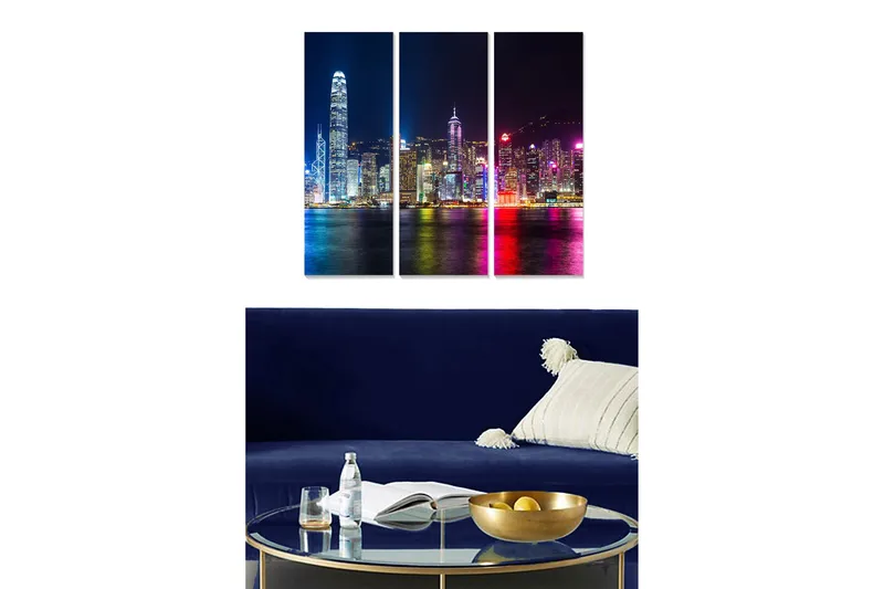 Fototapet City 3 stk Flerfarvet, 22x05 cm