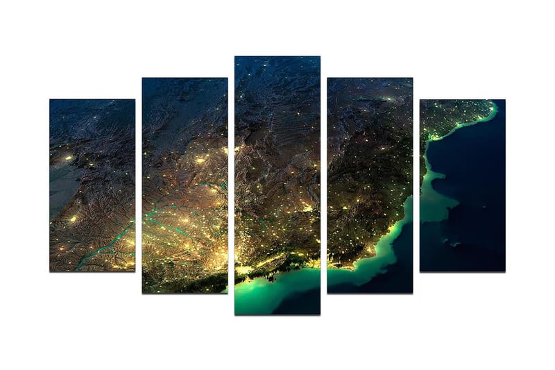 Fototapet City 5 stk Flerfarvet, 22x06 cm