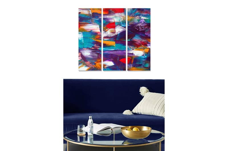 Fototapet Colorful 3 stk Flerfarvet - 22x05 cm - Boligtilbehør - Billeder & kunst - Billeder på lærred