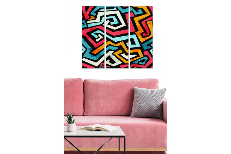 Fototapet Colorful 3 stk Flerfarvet, 22x05 cm