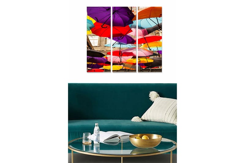 Fototapet Colorful 3 stk Flerfarvet, 22x05 cm