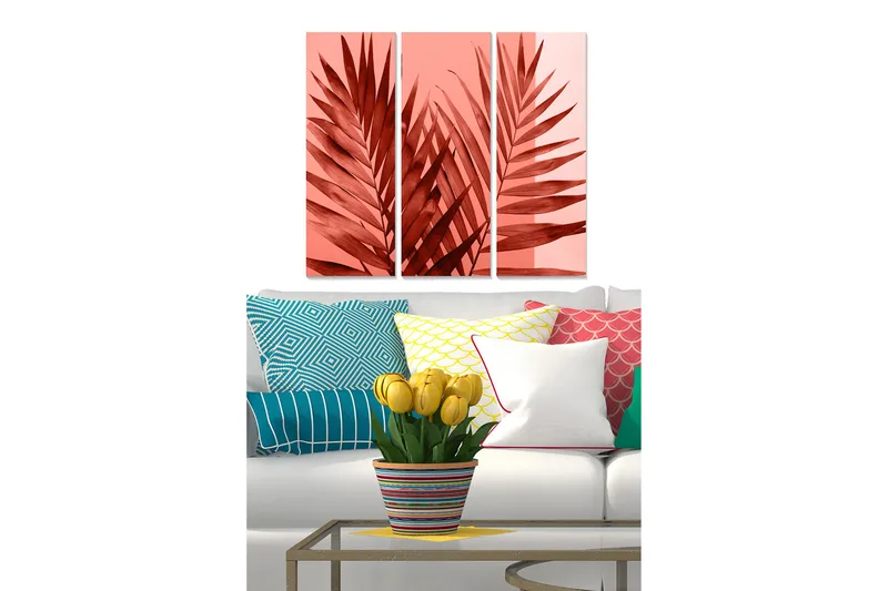 Fototapet Floral 3 stk Flerfarvet, 22x05 cm