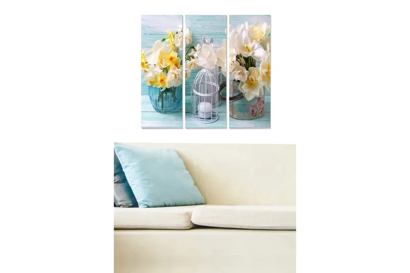 Fototapet Floral 3 stk Flerfarvet, 22x05 cm