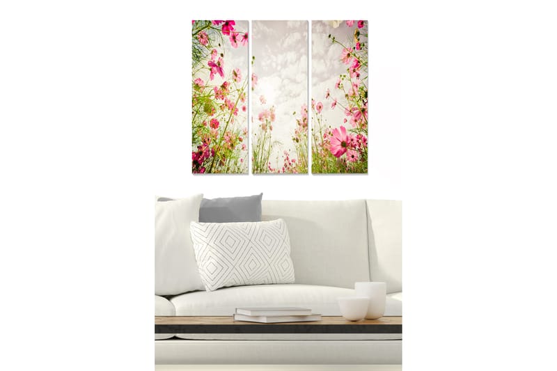 Fototapet Floral 3 stk Flerfarvet - 22x05 cm - Boligtilbehør - Billeder & kunst - Billeder på lærred