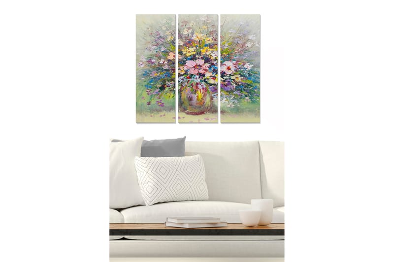 Fototapet Floral 3 stk Flerfarvet - 22x05 cm - Boligtilbehør - Billeder & kunst - Billeder på lærred