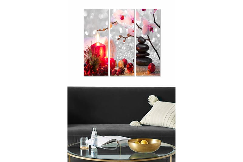 Fototapet Floral 3 stk Flerfarvet - 22x05 cm - Boligtilbehør - Billeder & kunst - Billeder på lærred