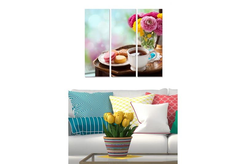 Fototapet Floral 3 stk Flerfarvet - 22x05 cm - Boligtilbehør - Billeder & kunst - Billeder på lærred
