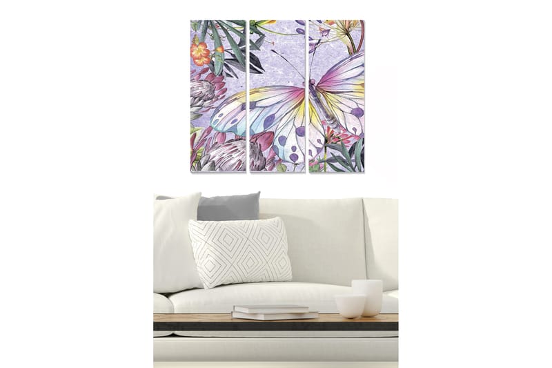 Fototapet Floral 3 stk Flerfarvet - 22x05 cm - Boligtilbehør - Billeder & kunst - Billeder på lærred