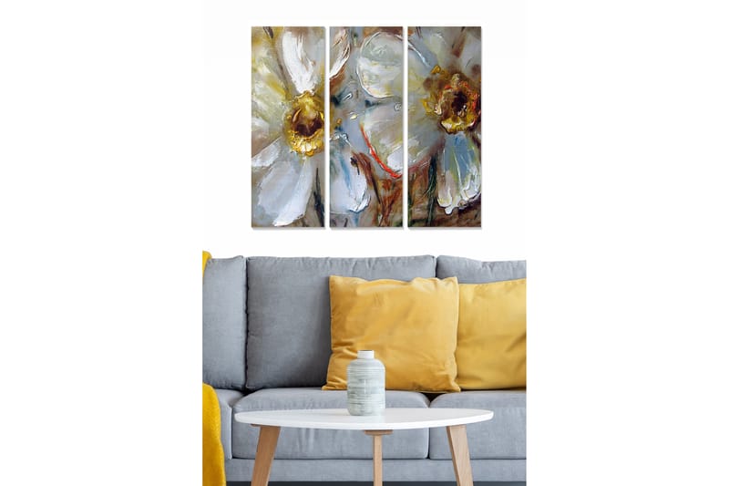 Fototapet Floral 3 stk Flerfarvet - 22x05 cm - Boligtilbehør - Billeder & kunst - Billeder på lærred
