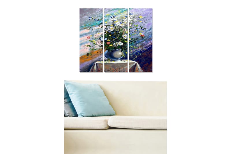 Fototapet Floral 3 stk Flerfarvet - 22x05 cm - Boligtilbehør - Billeder & kunst - Billeder på lærred