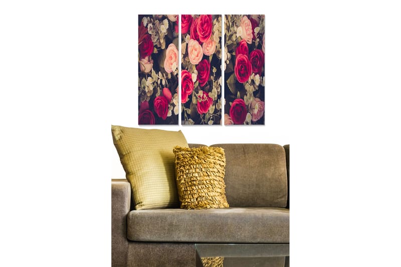 Fototapet Floral 3 stk Flerfarvet - 22x05 cm - Boligtilbehør - Billeder & kunst - Billeder på lærred
