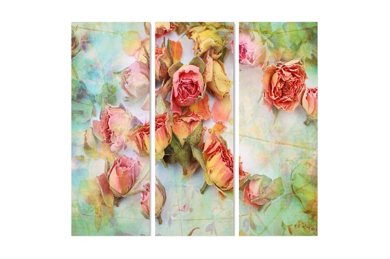 Fototapet Floral 3 stk Flerfarvet - 22x05 cm - Boligtilbehør - Billeder & kunst - Billeder på lærred