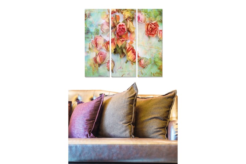 Fototapet Floral 3 stk Flerfarvet - 22x05 cm - Boligtilbehør - Billeder & kunst - Billeder på lærred