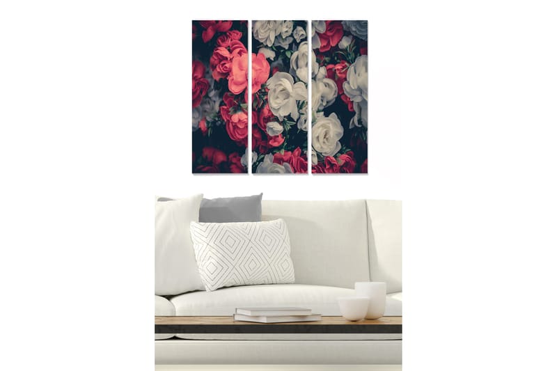 Fototapet Floral 3 stk Flerfarvet - 22x05 cm - Boligtilbehør - Billeder & kunst - Billeder på lærred