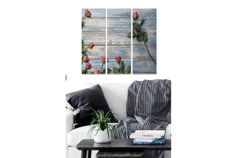 Fototapet Floral 3 stk Flerfarvet - 22x05 cm - Boligtilbehør - Billeder & kunst - Billeder på lærred