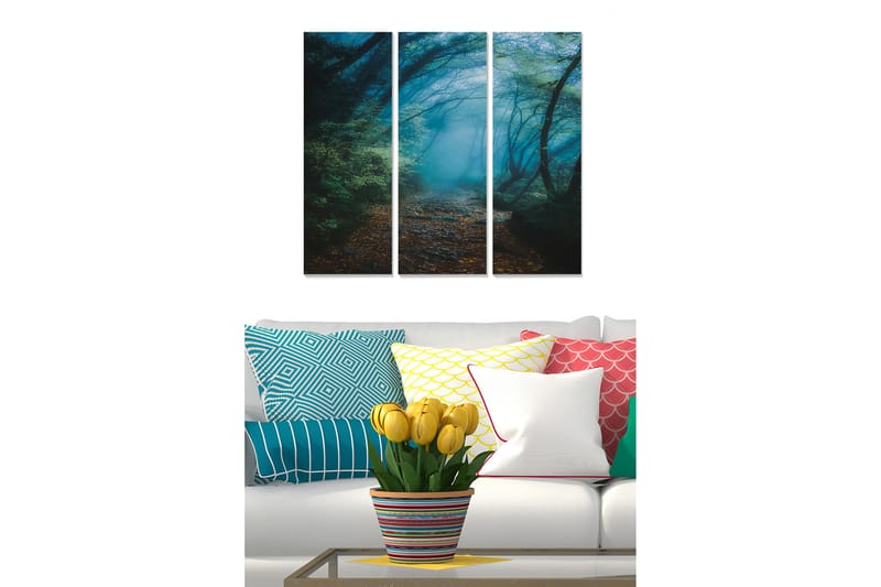 Fototapet Floral 3 stk Flerfarvet - 22x05 cm - Boligtilbehør - Billeder & kunst - Billeder på lærred