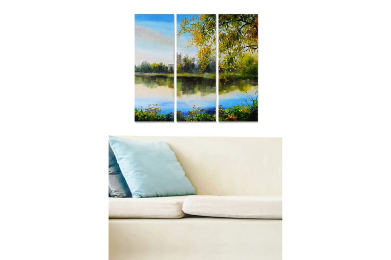 Fototapet Floral 3 stk Flerfarvet - 22x05 cm - Boligtilbehør - Billeder & kunst - Billeder på lærred