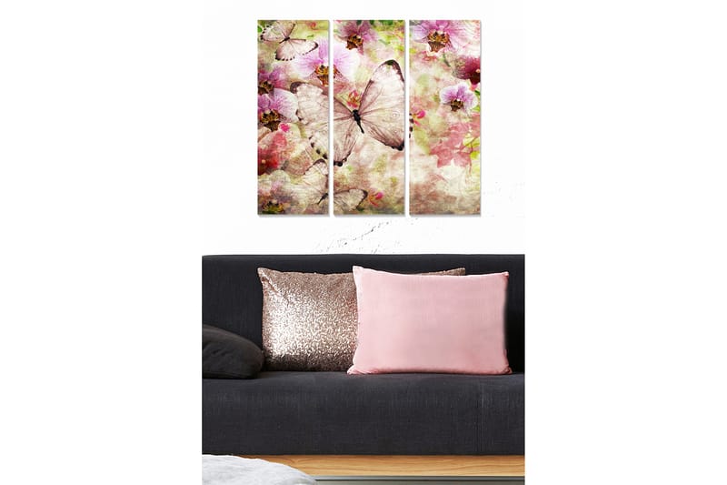 Fototapet Floral 3 stk Flerfarvet - 22x05 cm - Boligtilbehør - Billeder & kunst - Billeder på lærred