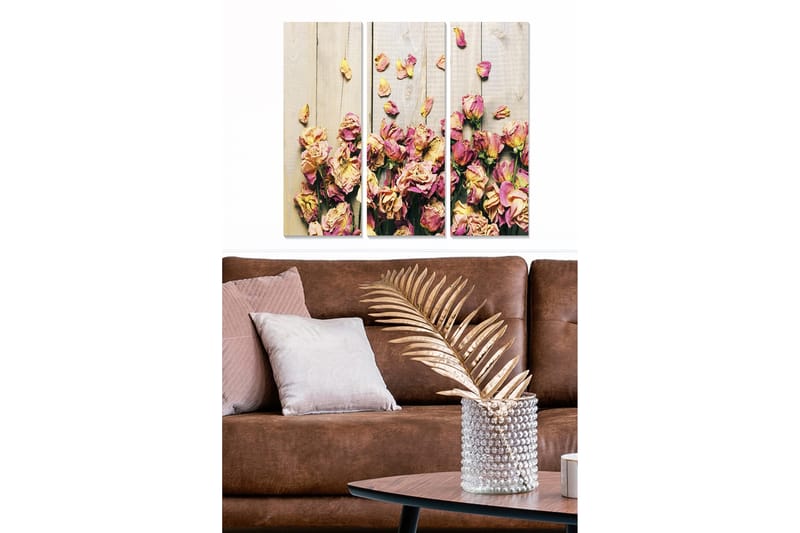 Fototapet Floral 3 stk Flerfarvet - 22x05 cm - Boligtilbehør - Billeder & kunst - Billeder på lærred