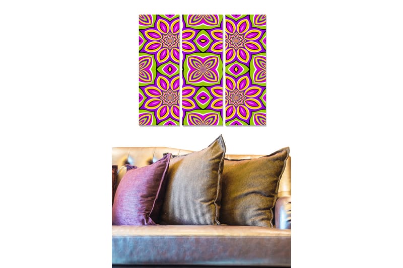 Fototapet Floral 3 stk Flerfarvet - 22x05 cm - Boligtilbehør - Billeder & kunst - Billeder på lærred