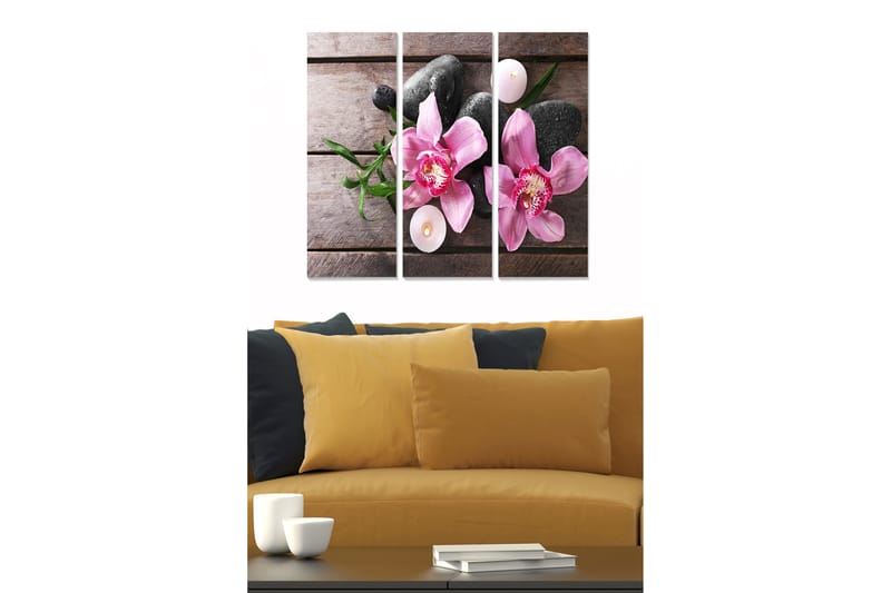 Fototapet Floral 3 stk Flerfarvet - 22x05 cm - Boligtilbehør - Billeder & kunst - Billeder på lærred