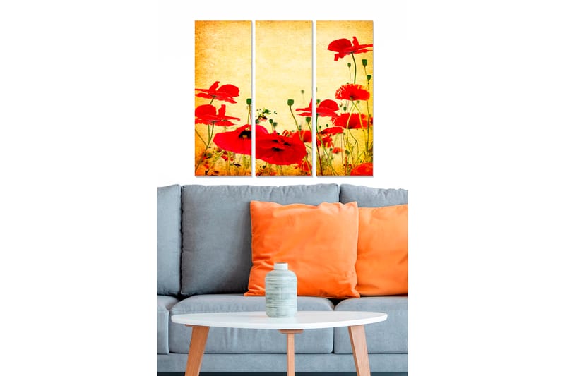 Fototapet Floral 3 stk Flerfarvet - 22x05 cm - Boligtilbehør - Billeder & kunst - Billeder på lærred
