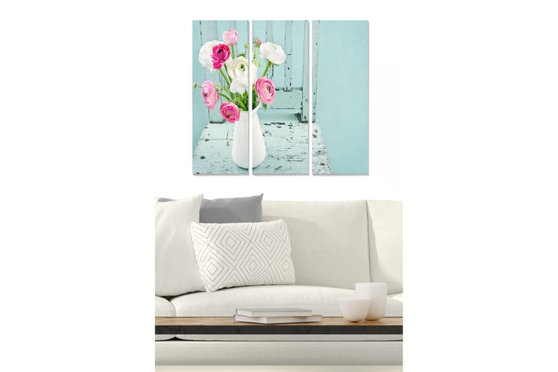 Fototapet Floral 3 stk Flerfarvet - 22x05 cm - Boligtilbehør - Billeder & kunst - Billeder på lærred
