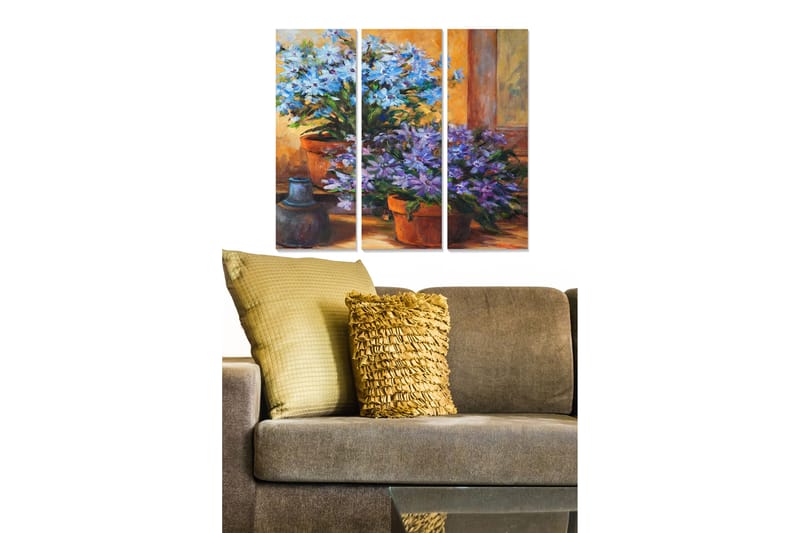 Fototapet Floral 3 stk Flerfarvet - 22x05 cm - Boligtilbehør - Billeder & kunst - Billeder på lærred
