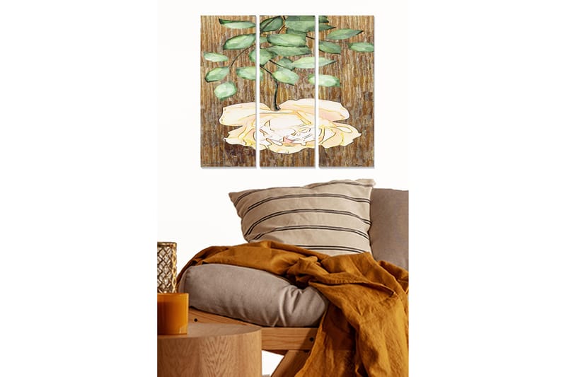 Fototapet Floral 3 stk Flerfarvet - 22x05 cm - Boligtilbehør - Billeder & kunst - Billeder på lærred