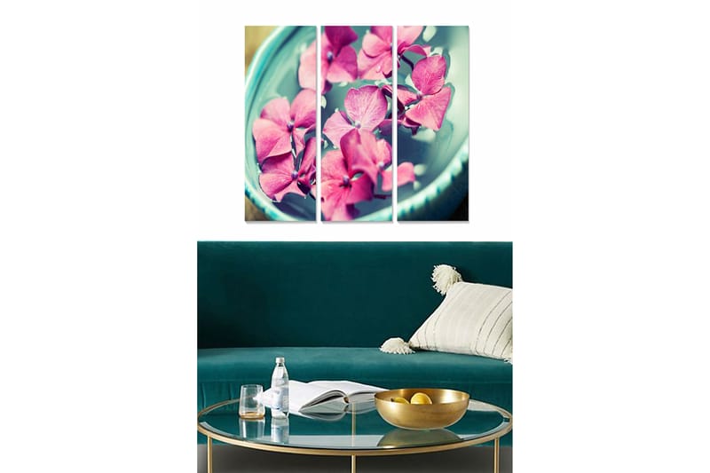 Fototapet Floral 3 stk Flerfarvet - 22x05 cm - Boligtilbehør - Billeder & kunst - Billeder på lærred