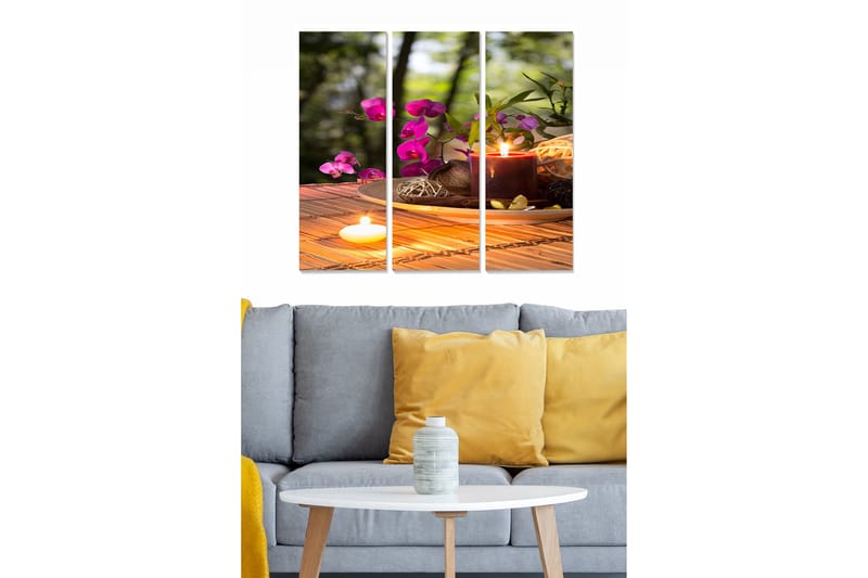 Fototapet Floral 3 stk Flerfarvet - 22x05 cm - Boligtilbehør - Billeder & kunst - Billeder på lærred