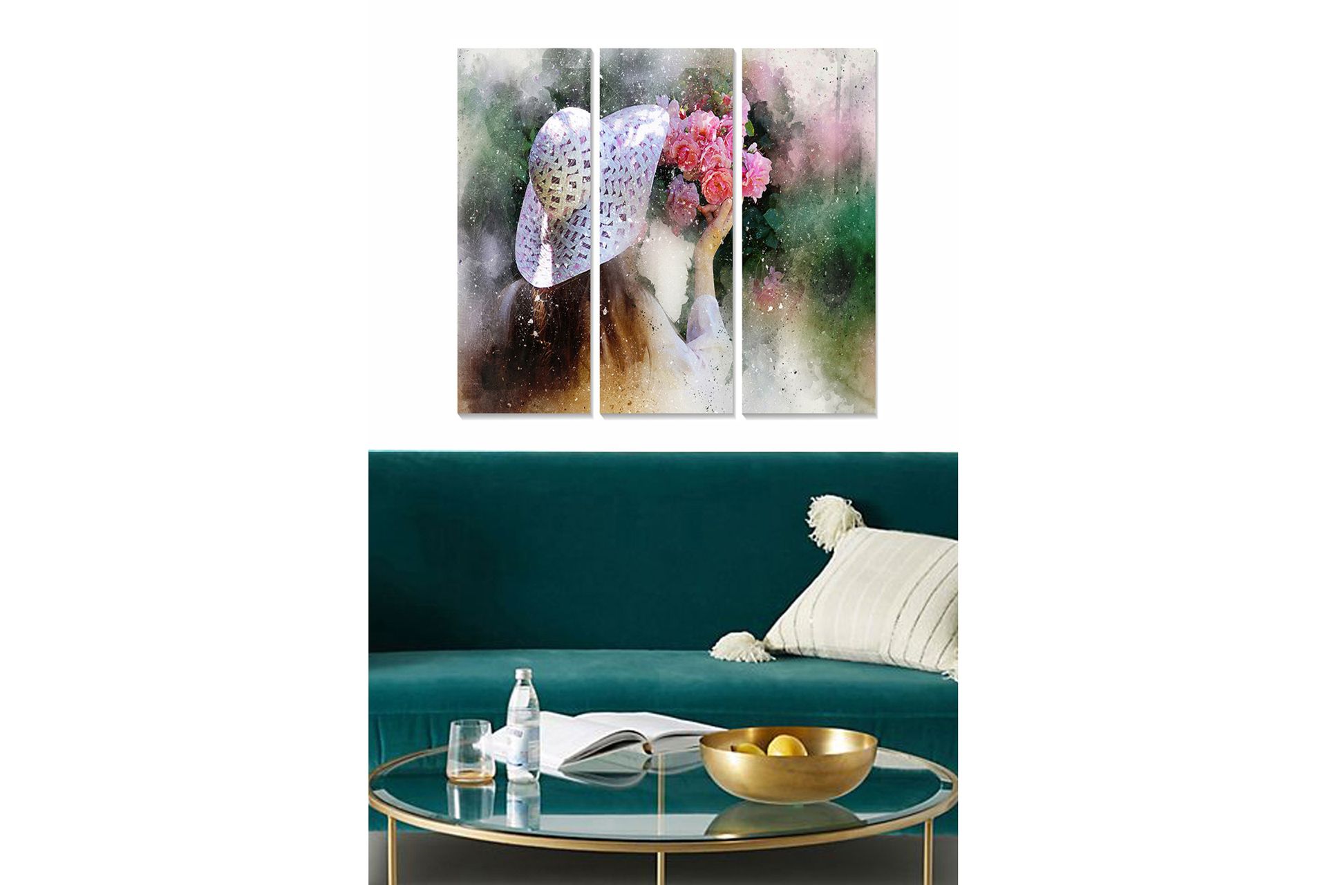 Fototapet Floral 3 stk Flerfarvet - 22x05 cm - Boligtilbehør - Billeder & kunst - Billeder på lærred
