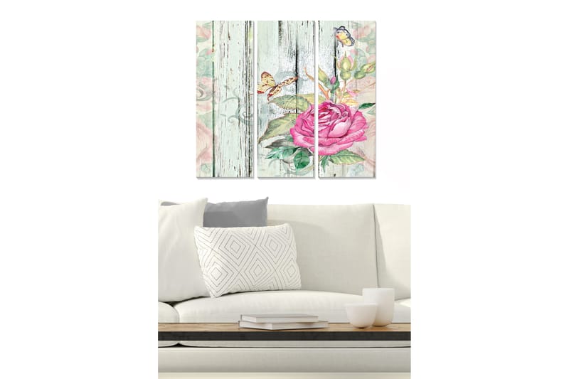 Fototapet Floral 3 stk Flerfarvet - 22x05 cm - Boligtilbehør - Billeder & kunst - Billeder på lærred