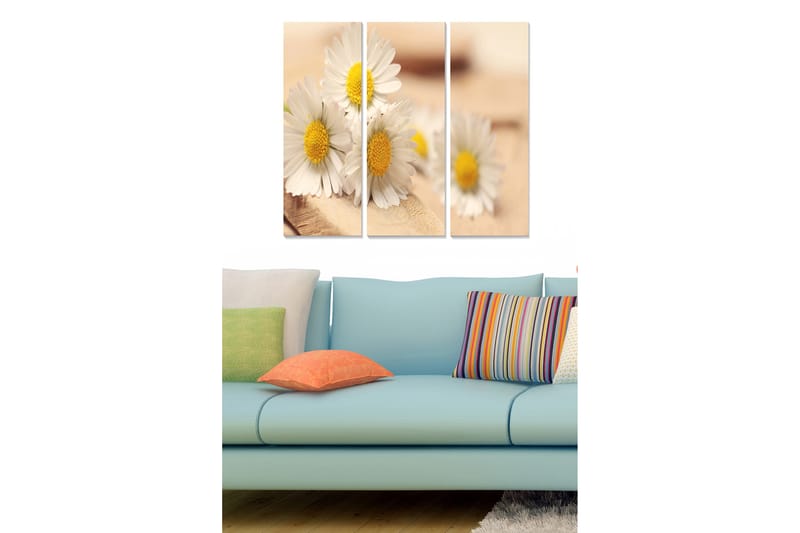 Fototapet Floral 3 stk Flerfarvet - 22x05 cm - Boligtilbehør - Billeder & kunst - Billeder på lærred