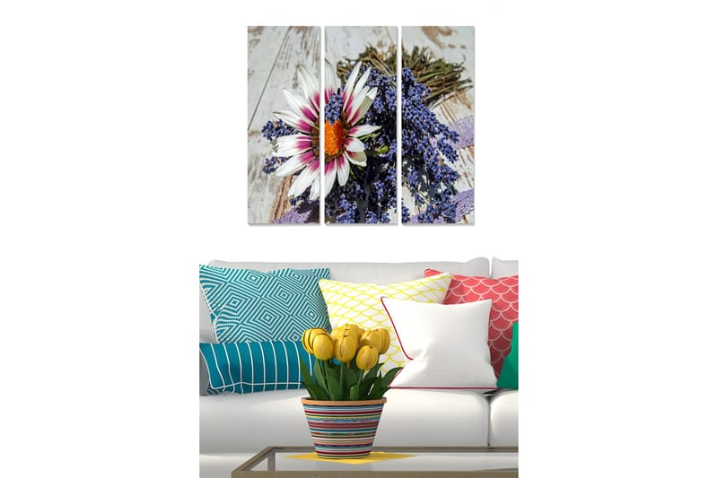 Fototapet Floral 3 stk Flerfarvet - 22x05 cm - Boligtilbehør - Billeder & kunst - Billeder på lærred