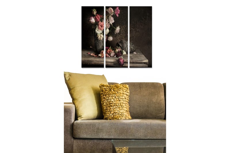 Fototapet Floral 3 stk Flerfarvet - 22x05 cm - Boligtilbehør - Billeder & kunst - Billeder på lærred