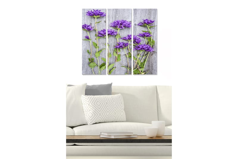 Fototapet Floral 3 stk Flerfarvet - 22x05 cm - Boligtilbehør - Billeder & kunst - Billeder på lærred