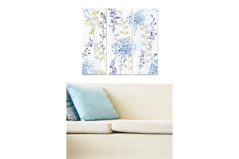 Fototapet Floral 3 stk Flerfarvet - 22x05 cm - Boligtilbehør - Billeder & kunst - Billeder på lærred