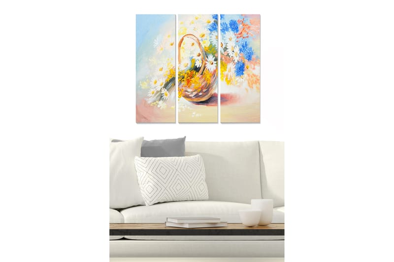 Fototapet Floral 3 stk Flerfarvet - 22x05 cm - Boligtilbehør - Billeder & kunst - Billeder på lærred