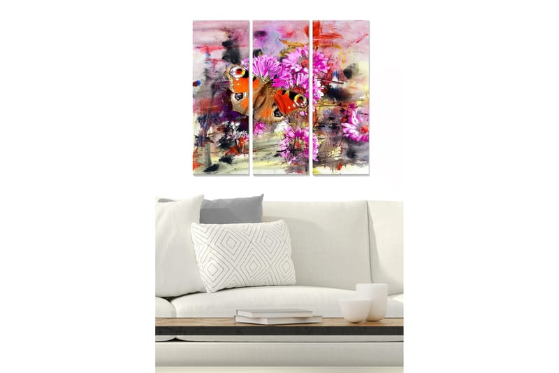 Fototapet Floral 3 stk Flerfarvet - 22x05 cm - Boligtilbehør - Billeder & kunst - Billeder på lærred