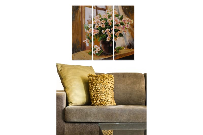 Fototapet Floral 3 stk Flerfarvet - 22x05 cm - Boligtilbehør - Billeder & kunst - Billeder på lærred