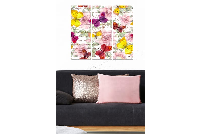 Fototapet Floral 3 stk Flerfarvet - 22x05 cm - Boligtilbehør - Billeder & kunst - Billeder på lærred