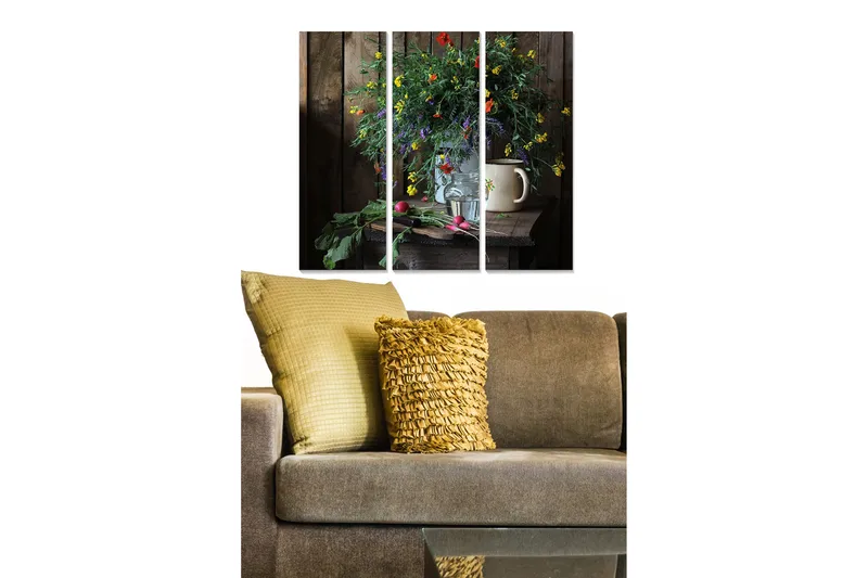 Fototapet Floral 3 stk Flerfarvet, 22x05 cm