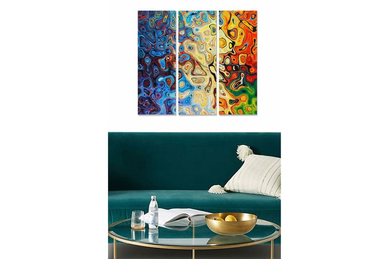 Fototapet Floral 3 stk Flerfarvet, 22x05 cm