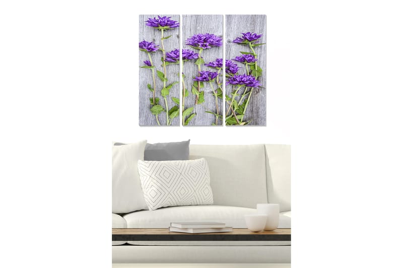 Fototapet Floral 3 stk Flerfarvet, 22x05 cm