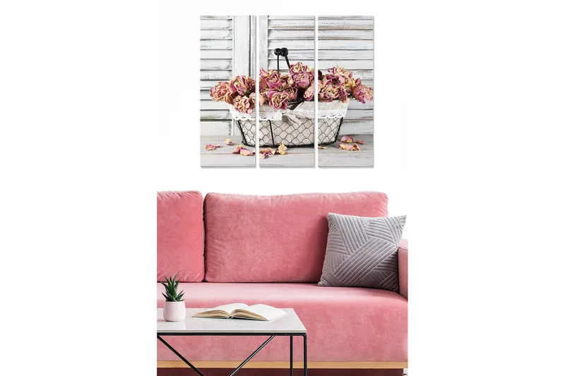 Fototapet Floral 3 stk Flerfarvet, 22x05 cm