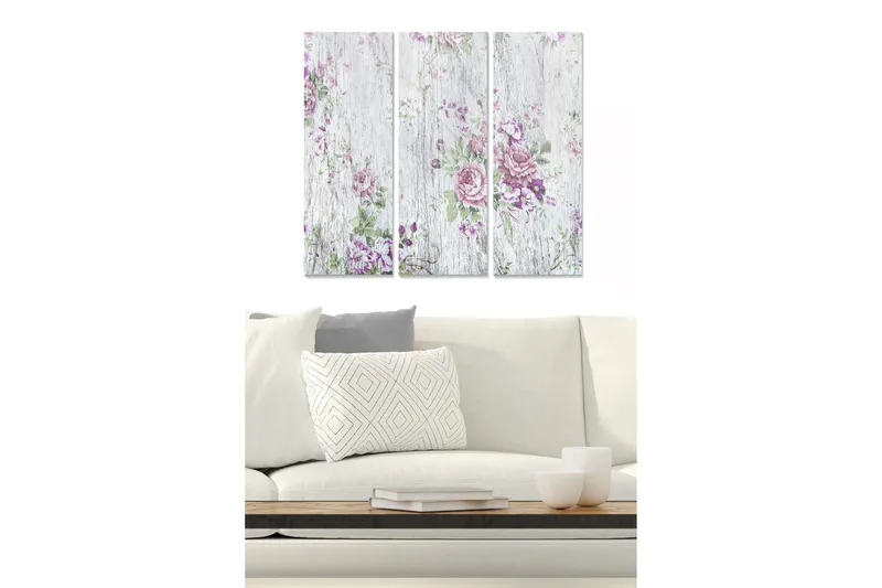 Fototapet Floral 3 stk Flerfarvet, 22x05 cm